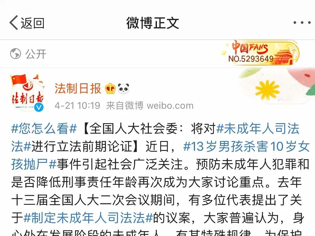全国人大社会委：将对未成年人司法法进行立法前期论证