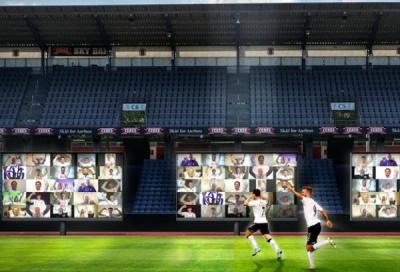 巨幕虚拟球迷看台，视频通话观看比赛！丹麦足球的空场太高明