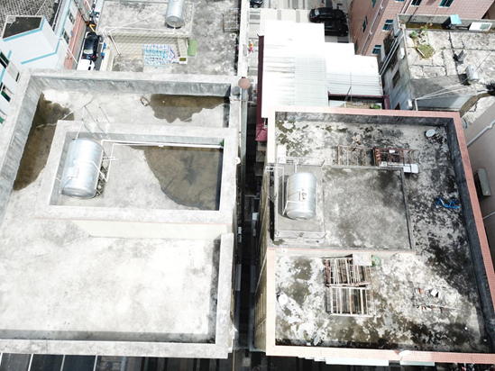 石围社区采用无人机  排查高空坠物安全隐患