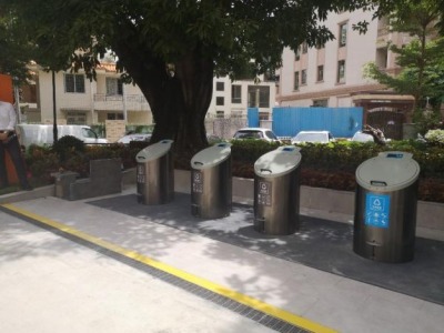 深圳首个社区地埋式垃圾桶在怡景花园投入使用