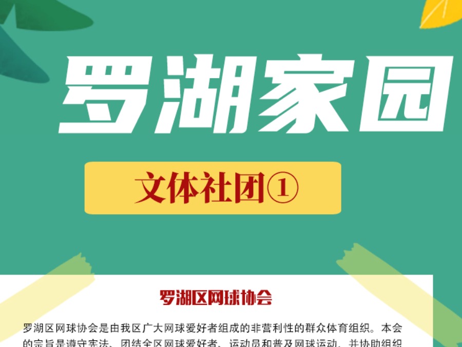 一图读懂那些让罗湖人痴迷的文体社团