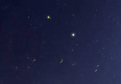 月亮木星土星5日6日晚上演“三英会”