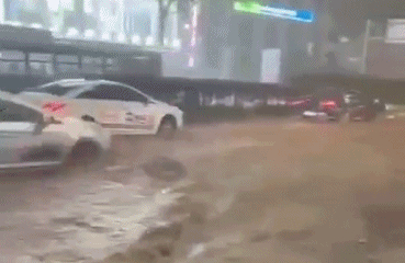 韩国多地普降暴雨已致5人死4人伤 数百栋房屋被淹