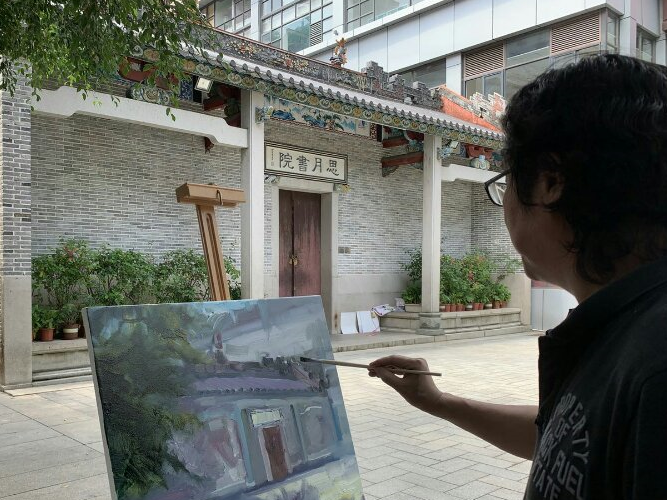 深圳画家为经济特区40年生日绘画“深圳记忆”