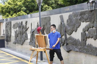 以艺术的方式宣传“国保”界碑！深圳画家画界碑艺术写生活动启动