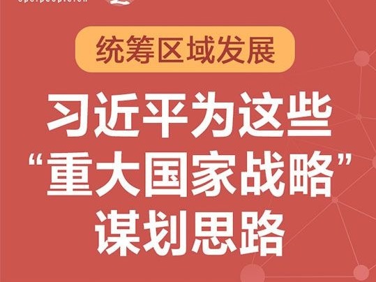 统筹区域发展 习近平为这些“重大国家战略”谋划思路