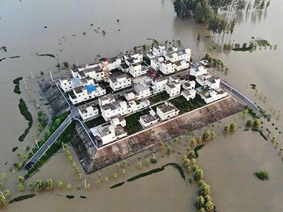 新闻多一点 | 阜南庄台：洪水中的“希望之岛”
