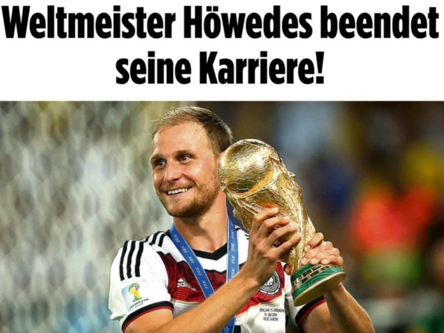 32岁德国世界杯冠军队中卫赫韦德斯宣布退役 