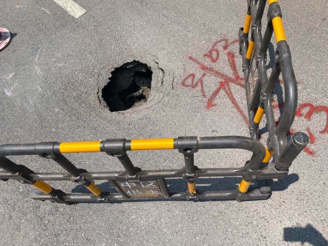 广州环市西附近一处地面发生沉降，暂无人员伤亡 