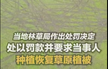 男子开车碾压草原被罚种回去