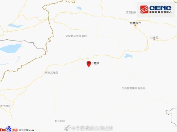 新疆阿克苏地区库车市发生4.9级地震，震源深度10千米