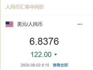人民币对美元汇率中间价7连涨