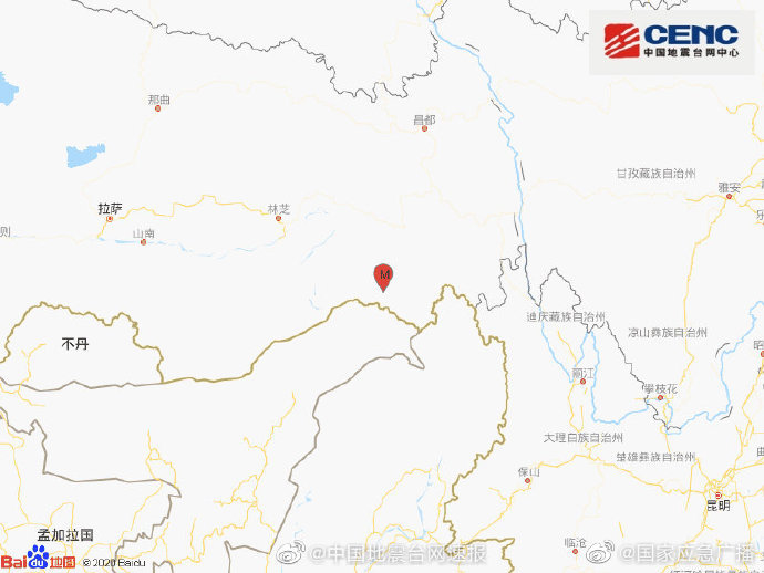 西藏林芝市察隅县发生4.2级地震，震源深度8千米 