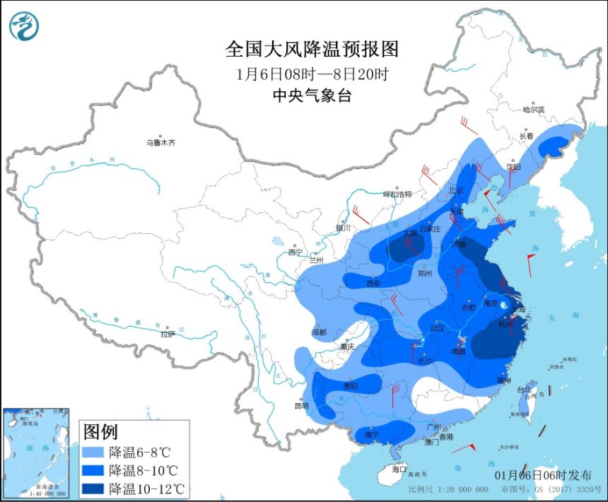 中央气象台继续发布寒潮蓝色预警，10省区“冻感十足”
