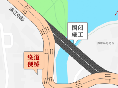 为地铁施工绕道 广州滨江东珠江泳场段将变新地标