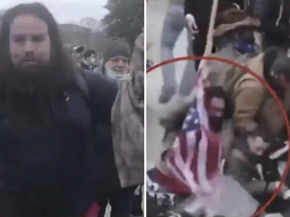美国国会冲突中用国旗殴打警方的男子被捕