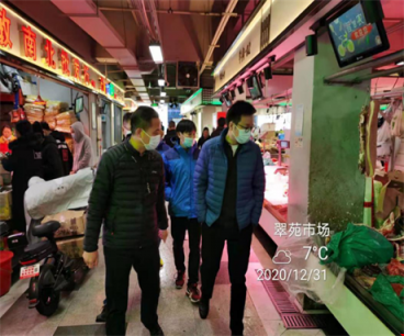 东晓街道检查布吉农贸市场疫情防控及食品安全工作