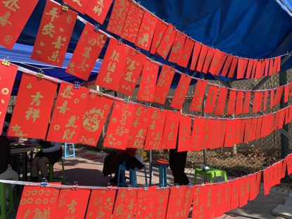 李松蓢挥春送“福”迎新年，墨香四溢暖民心