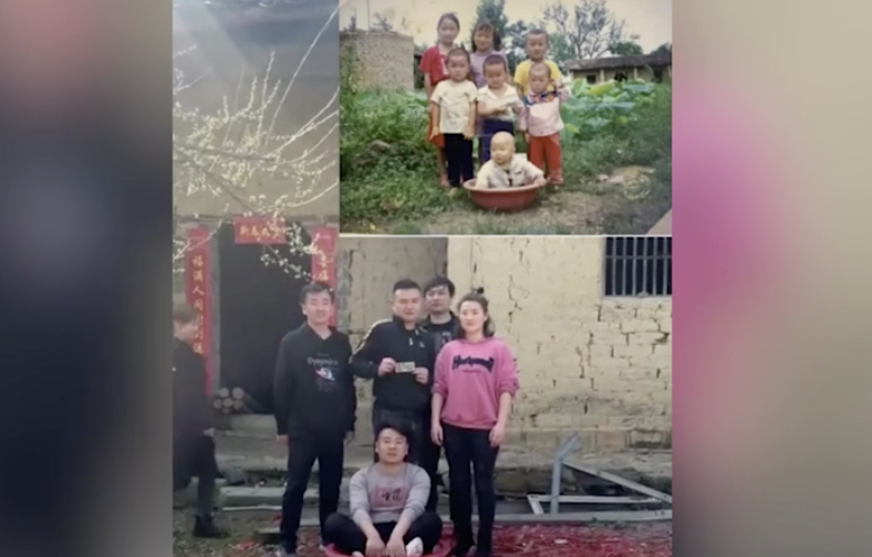 兄弟姐妹7人还原24年前老照片 找一下当年的感觉