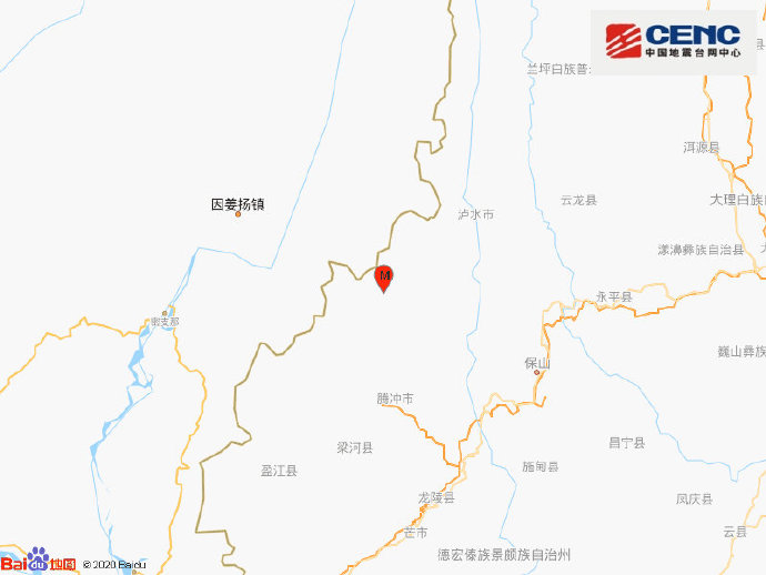 云南保山市腾冲市发生3.1级地震，震源深度8千米