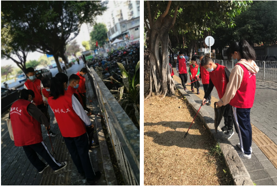 圩镇社区开展青少年志愿者“义”扫活动