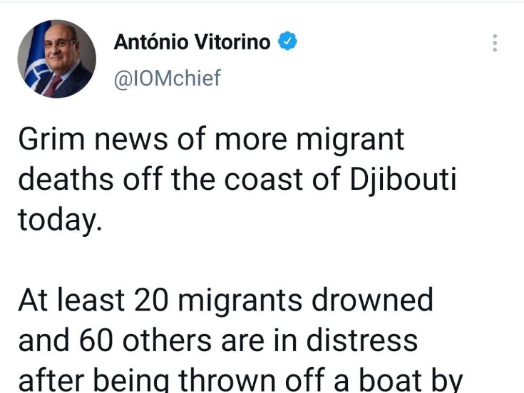 吉布提海域发生移民坠海事故，至少20人被扔下船后溺水身亡