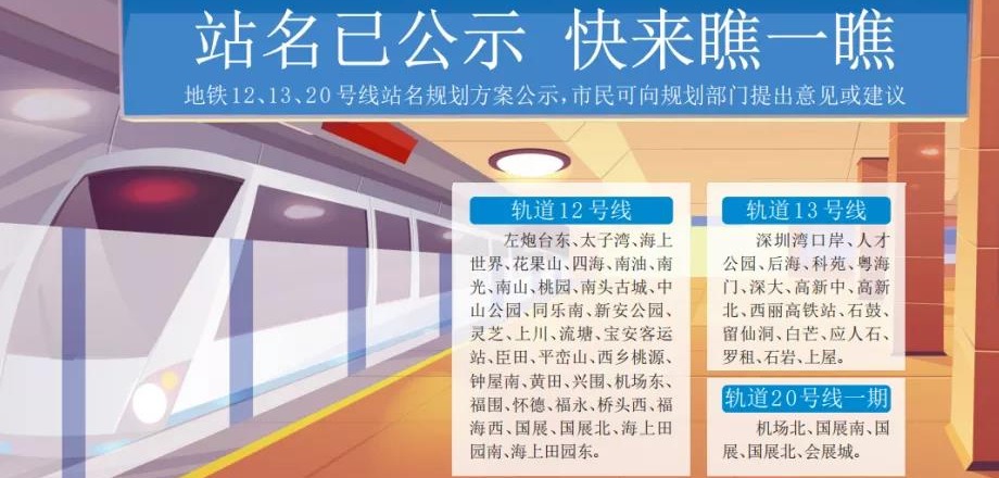 地铁12、13、20号线站点方案公示
