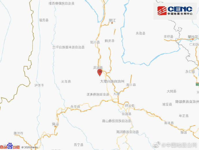 云南大理州洱源县发生3.8级地震，震源深度10千米