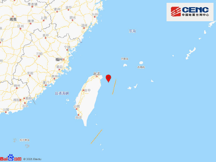 台湾宜兰县海域发生4.3级地震，震源深度10千米