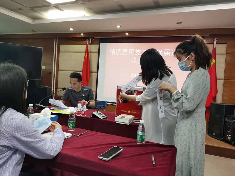 碧波社区湖滨居民党支部召开支部换届选举党员大会 
