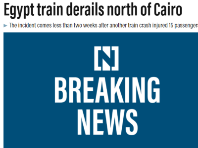外媒：埃及发生火车脱轨事故，已致32人死亡超百人受伤