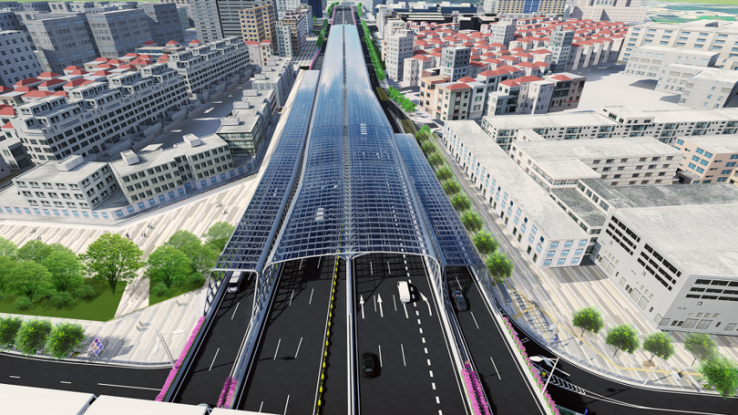深华快速路-福龙路立交加快施工进度，工程完工后——观澜到福田只需半小时