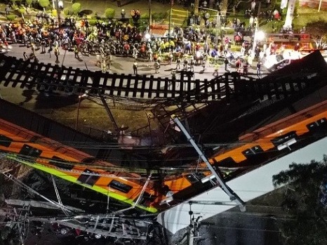 墨西哥轨交坍塌已致23死，当地降半旗致哀