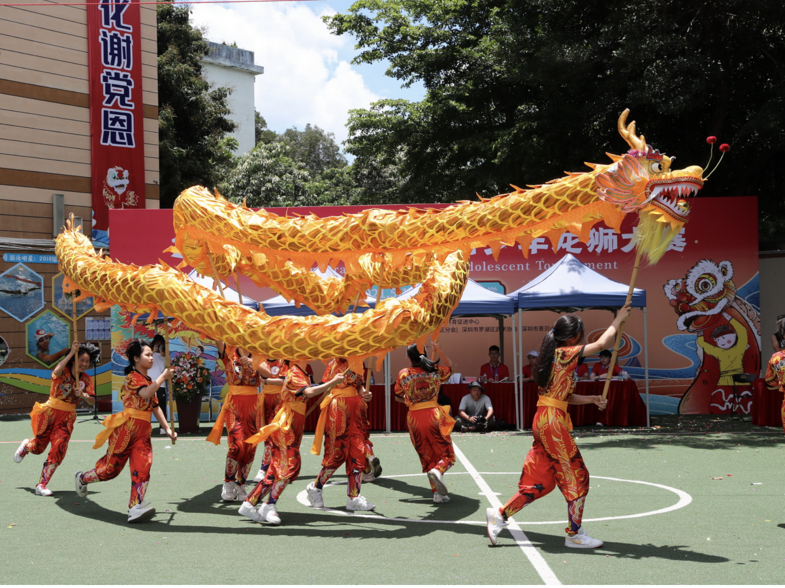 龙腾狮跃庆百年  传承文化谢党恩：深圳市首届青少年龙狮大赛举行