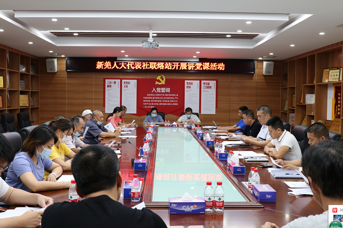 新湖街道新羌人大代表社区联络站组织驻站代表进社区讲党课