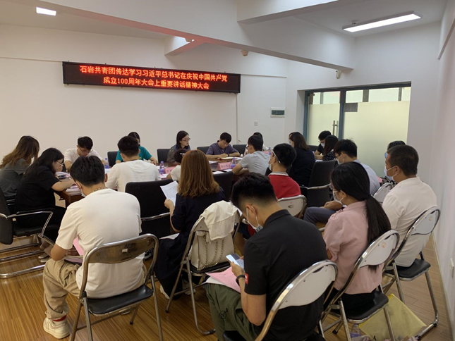石岩青年团干感悟建党百年青春誓言  