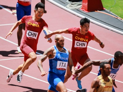 祝贺！中国队获得男子4×100米接力第4名