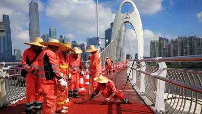 猎德大桥人行道“变身”，广州黑科技了解一下