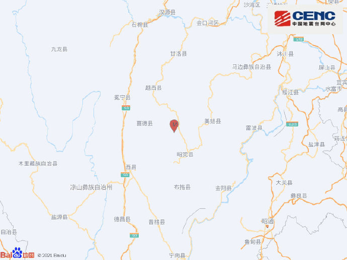 四川凉山州昭觉县发生3.1级地震 震源深度16千米