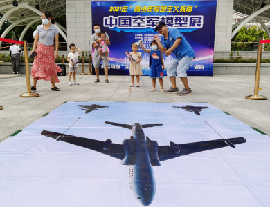 中国空军模型展在西乡街道精彩亮相