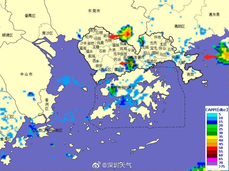 注意！深圳全市雷电预警已生效