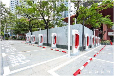 特斯拉在中国大陆超级充电站数量达到1000座