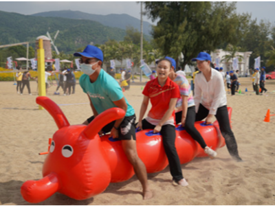 广东省第八届全省盲人沙滩趣味运动会在深圳举行