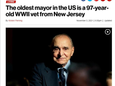 美国97岁最年长市长赢得连任，将在任内迎百岁生日