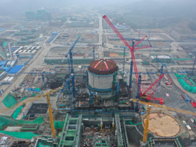 中广核广东太平岭核电1号机组完成穹顶吊装  