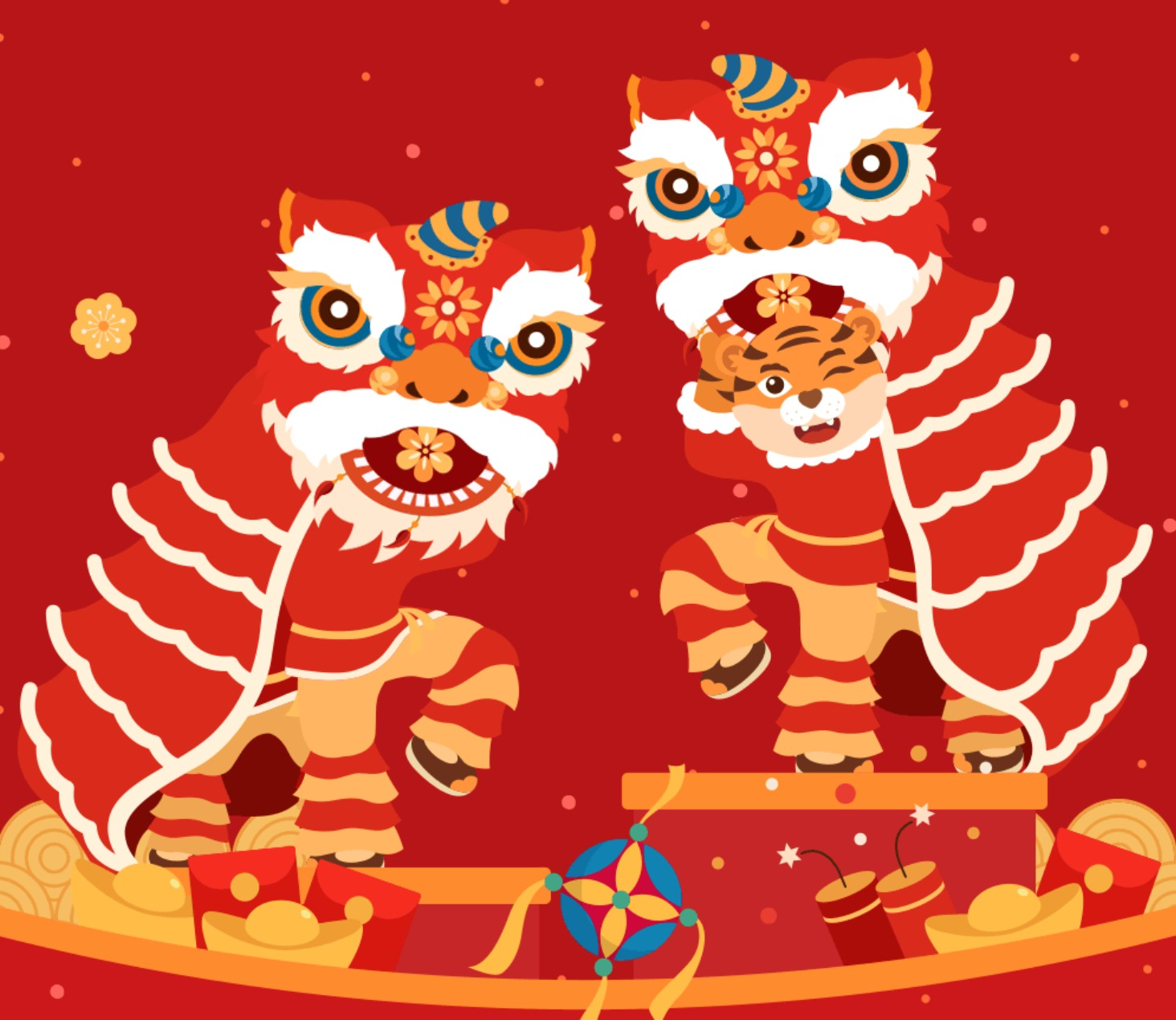 来福保集五虎，开鸿运！ 