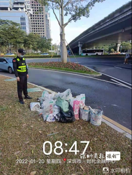 随意倾倒建筑垃圾？福田街道执法队快速追查！