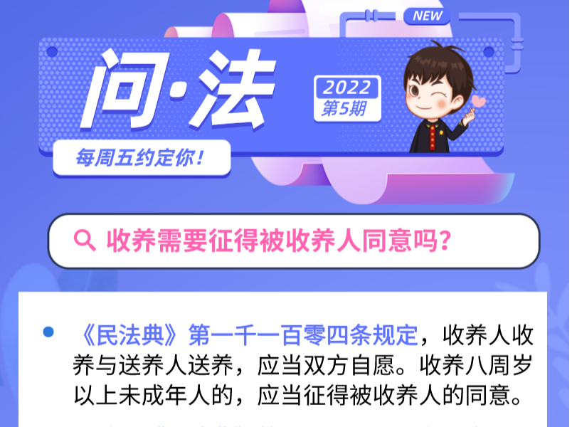 问法 | 收养需要征得被收养人同意吗？租房漏水该由房东负责吗？