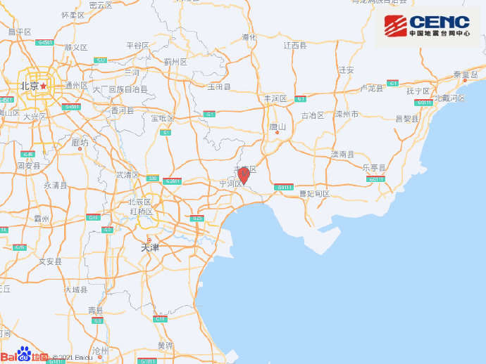 河北唐山发生3.0级地震 震源深度15公里