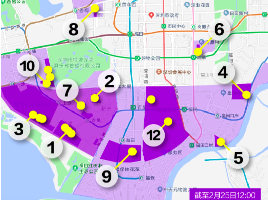 晶长图｜福田抗疫“作战”地图请收藏，一目了然封控、管控、防范区分布